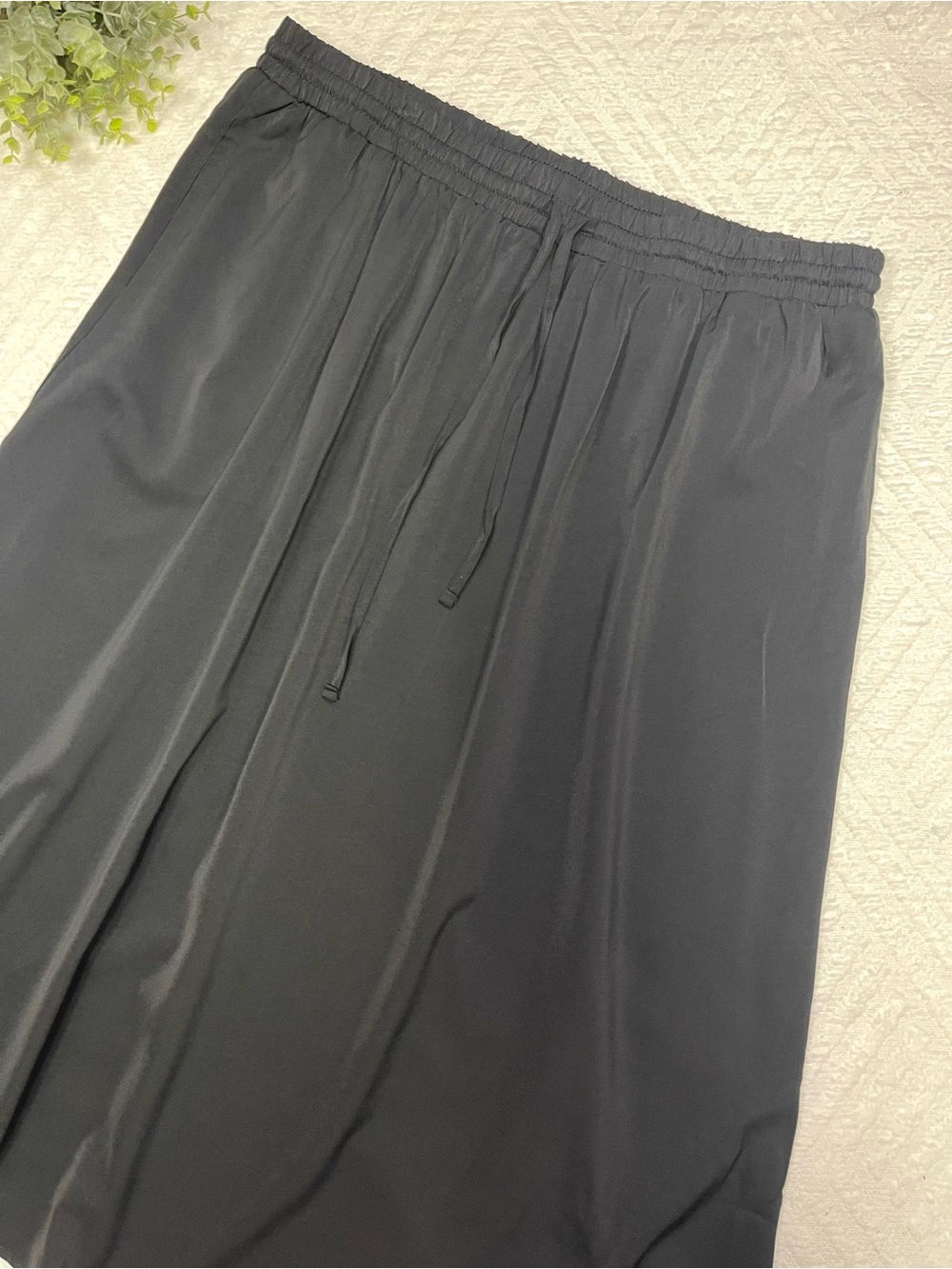 Witsmile Black High-Waist Midi A-Line Flowy Skirt Women’s Size 2XL